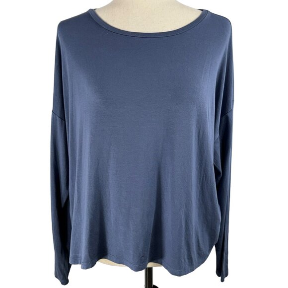 Like new!  Eileen Fisher Tencel Jersey Knit Long Drop Sleeve Tee in Gray… - Picture 2 of 13
